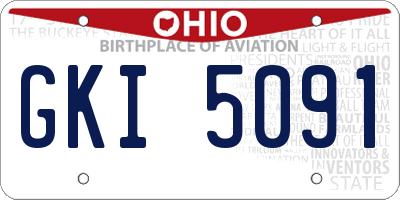 OH license plate GKI5091
