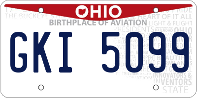 OH license plate GKI5099