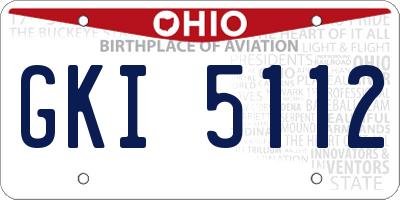 OH license plate GKI5112