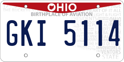 OH license plate GKI5114