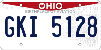 OH license plate GKI5128
