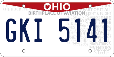 OH license plate GKI5141
