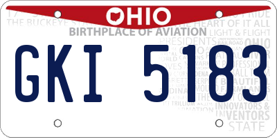 OH license plate GKI5183