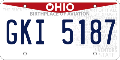 OH license plate GKI5187