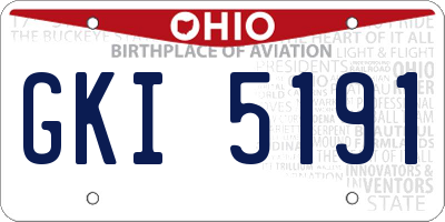 OH license plate GKI5191