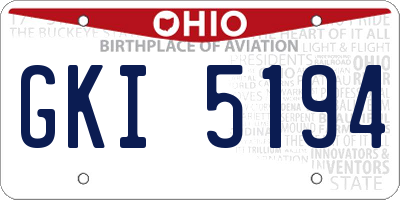 OH license plate GKI5194