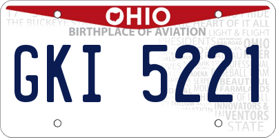 OH license plate GKI5221