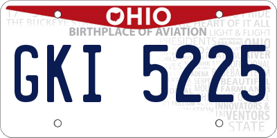 OH license plate GKI5225