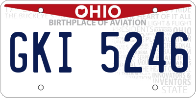OH license plate GKI5246