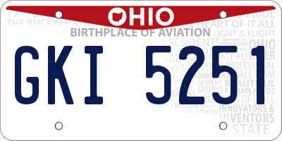 OH license plate GKI5251
