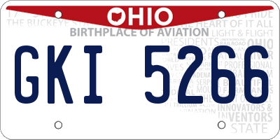 OH license plate GKI5266