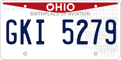 OH license plate GKI5279