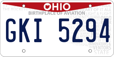 OH license plate GKI5294