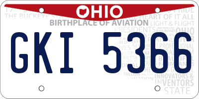 OH license plate GKI5366