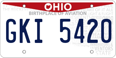 OH license plate GKI5420