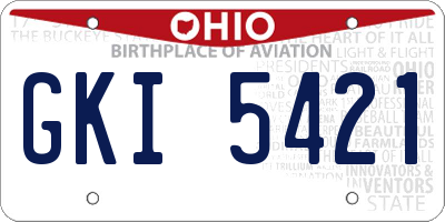 OH license plate GKI5421