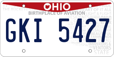 OH license plate GKI5427