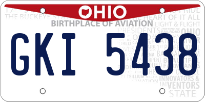 OH license plate GKI5438