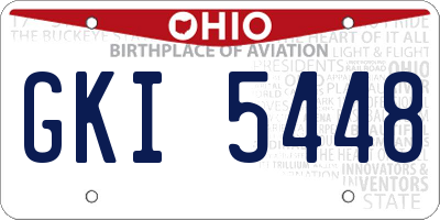 OH license plate GKI5448