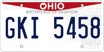 OH license plate GKI5458