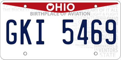 OH license plate GKI5469