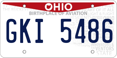 OH license plate GKI5486