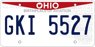 OH license plate GKI5527