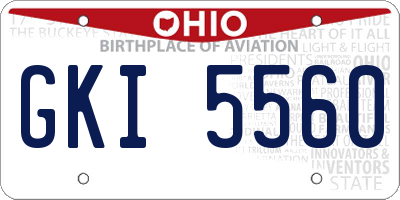 OH license plate GKI5560