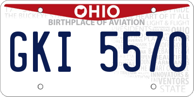 OH license plate GKI5570
