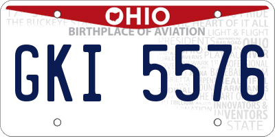 OH license plate GKI5576
