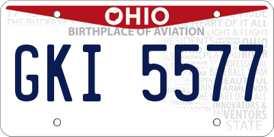 OH license plate GKI5577