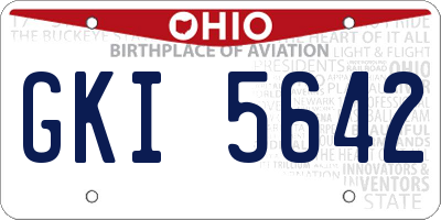 OH license plate GKI5642