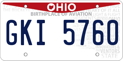 OH license plate GKI5760