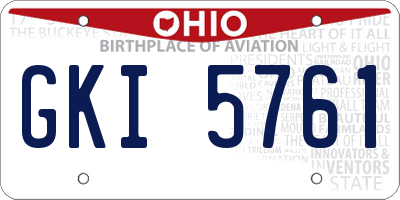 OH license plate GKI5761