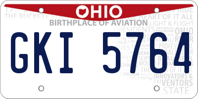 OH license plate GKI5764