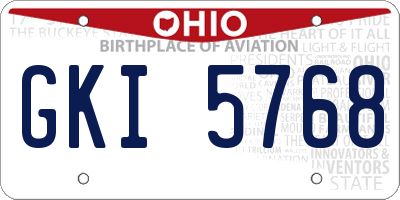 OH license plate GKI5768