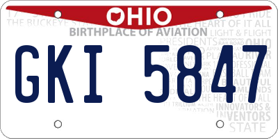 OH license plate GKI5847