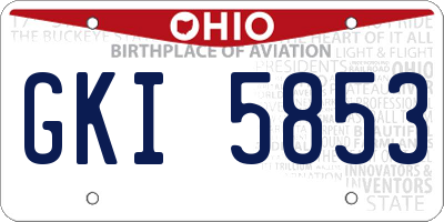 OH license plate GKI5853