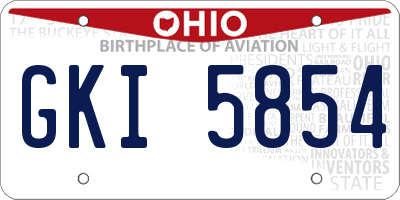 OH license plate GKI5854