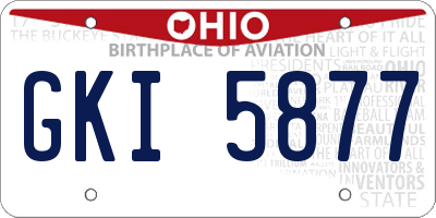 OH license plate GKI5877