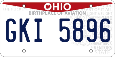 OH license plate GKI5896