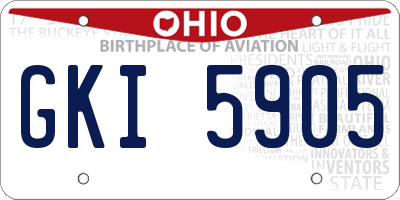 OH license plate GKI5905