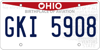 OH license plate GKI5908