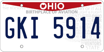 OH license plate GKI5914