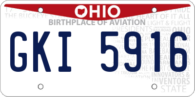 OH license plate GKI5916