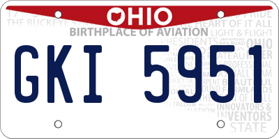 OH license plate GKI5951