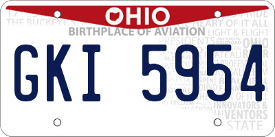 OH license plate GKI5954
