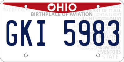 OH license plate GKI5983