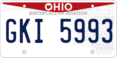 OH license plate GKI5993