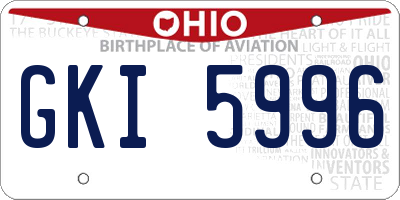 OH license plate GKI5996